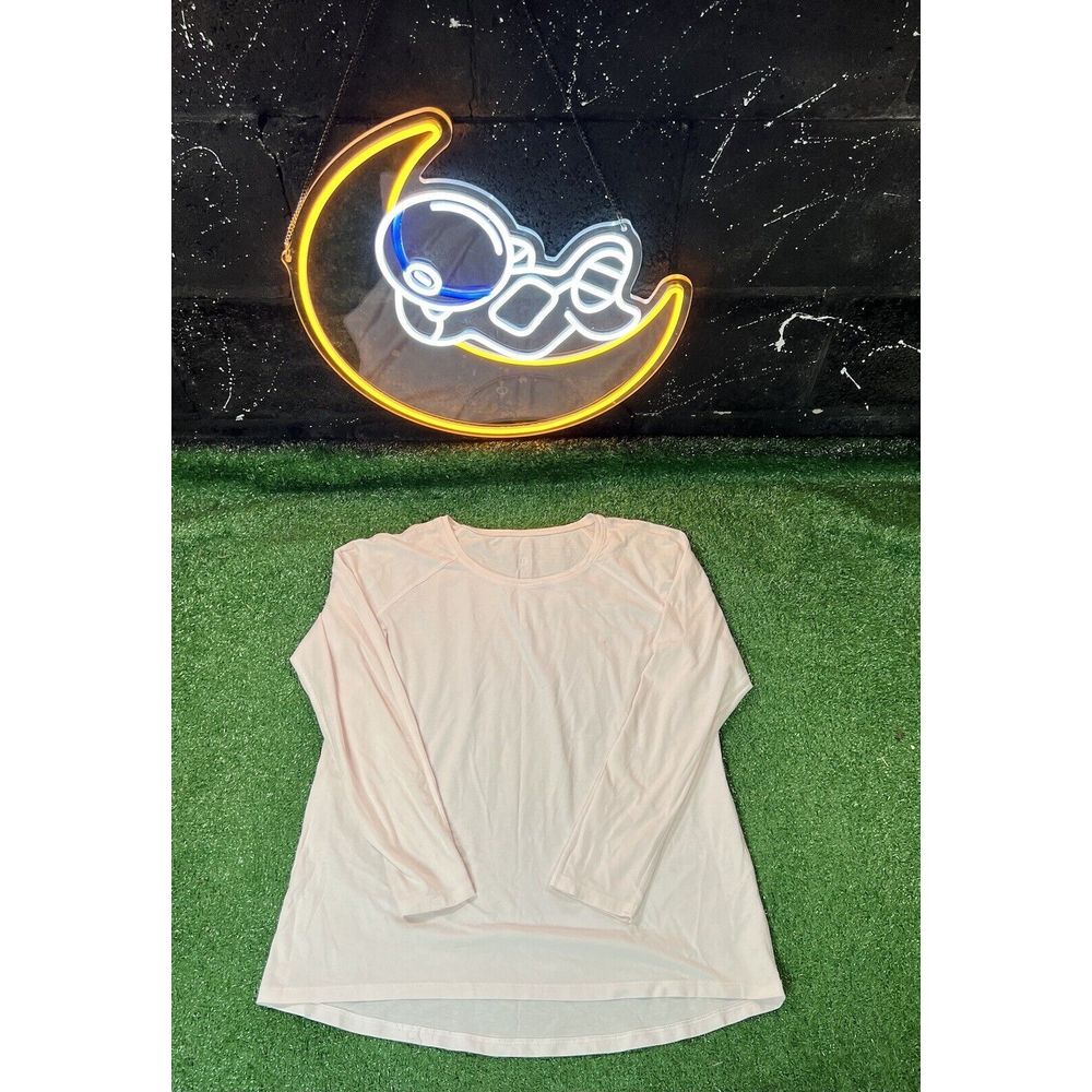 Lululemon Swiftly Tech Long Sleeve Crew Neck Mesh‎ Light Pink Running Vent Sz 10
